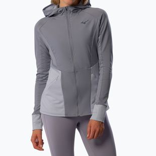 Women's Mizuno Active Warm Hybrid Full Zip Hooded quicksilver Laufjacke