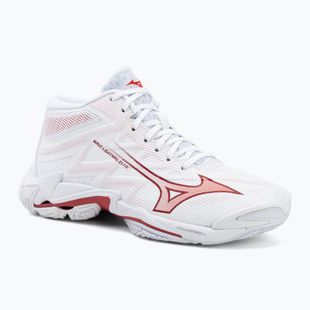 Damen-Volleyballschuhe Mizuno Wave Lightning Elite Mid white/rose elegance/lava falls