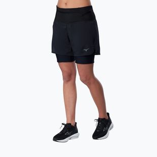 Damen-Laufshorts Mizuno Trail Multipocket 2in1 black