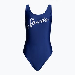 Speedo Logo Deep U-Back einteiliger Badeanzug navy blau 8-00307614518
