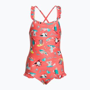 Speedo Digital Frill Thinstrap Kinder Badeanzug einteilig Orange 8-1288115155