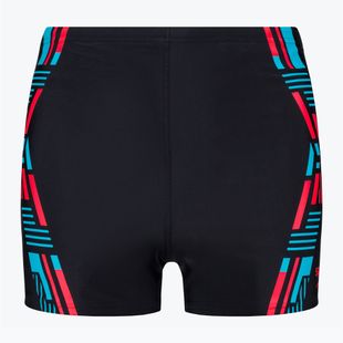 Herren Speedo Tech Print Badeshorts schwarz/orange