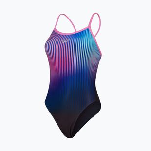 Einteiliger Schwimmanzug Speedo Placement Digital Turnback black/kiki pink/picton blue