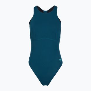Damen-Einteiler Badeanzug Speedo Racer Zip with Built in Swim Bra dark teal