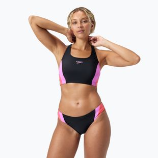 Speedo Colourblock Splice 2.0 Zweiteiliger Badeanzug für Damen in Neon-Violett
