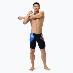 Herren Speedo Placement Digital V-Cut Jammer Badehose lava blur/speedo schwarz