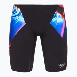 Herren Speedo Placement Digital V-Cut Jammer Badehose lava blur/speedo schwarz