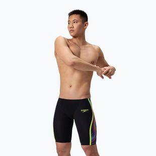 Schwimm-Jammer Herren Speedo Fastskin LZR Intent 2.0 Jammer black/molten blur/hyper yellow