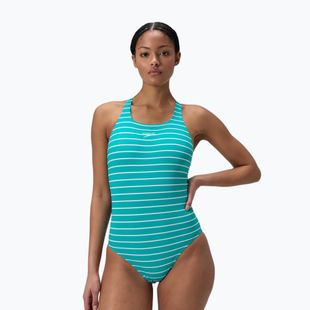Damen Badeanzug Speedo Eco Endurance+ Printed Medalist turquoise gem