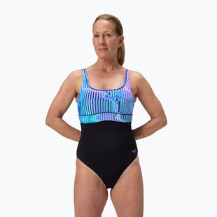 Badeanzug Damen Speedo Shaping Contour Eclipse Printed indigo glow