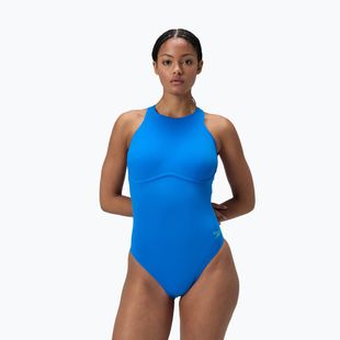 Speedo Racer Zip einteiliger Badeanzug für Damen mit integriertem Bade-BH in Lagunenblau