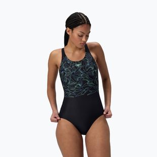 Damen-Einteiliger Badeanzug Speedo HyperBoom Placement Muscleback alfalfa grün