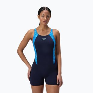 Damen-Einteiler Badeanzug Speedo HyperBoom Splice Legsuit lagoon blue/celeste