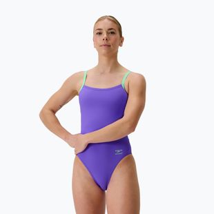Damen-Einteiler Badeanzug Speedo FL Solid Flyback 2.0 Indigo Glow/Alfalfa Green