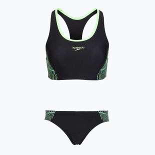 Damen zweiteiliger Badeanzug Speedo Placement Raceback 2pc anthracite/clover