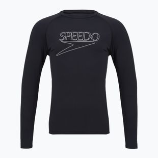 Herren-Schwimm-Langarmshirt Speedo Endurance+ Logo Rash Guard anthracite