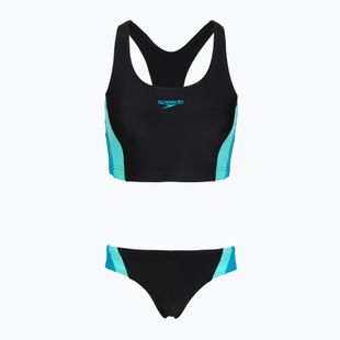 Damen-Einteiler Badeanzug Speedo Colourblock Splice 2.0 anthracite/mayanblue