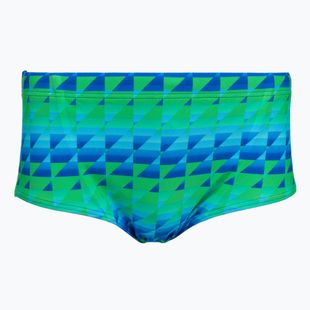 Herren Badeboxer Speedo ML Printed 13.5 cm Brief quilted triangles/lagoon blue
