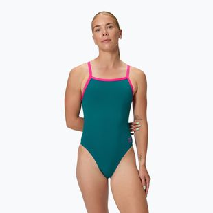 Einteiliger Damen-Badeanzug Speedo Solid Turnback peacock