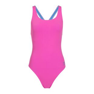 Damen-Badeanzug Speedo Solid Powerback neon flamingo