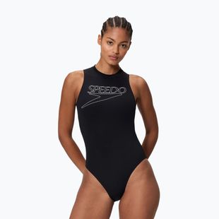 Damen-Einteiler Badeanzug Speedo Endurance+ Logo Hydrasuit anthracite