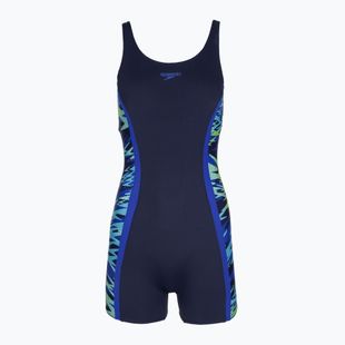 Damen-Einteiler Badeanzug Speedo Hyperboom Splice Muscleback Legsuit peacoat/sapphire