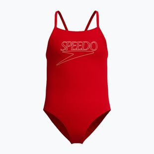Kinder-Badeanzug Speedo Endurance+ Logo Thinstrap High Risk Red