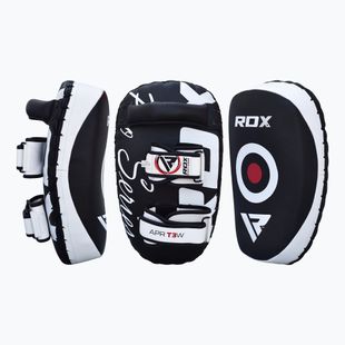 RDX T3 Muay Thai Training Schild Kick Pads weiß/schwarz
