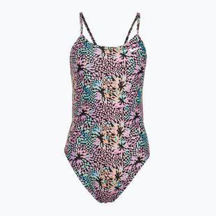 Einteiliger Damen-Badeanzug Nike Hydrastrong Multi Print rosa Blüte