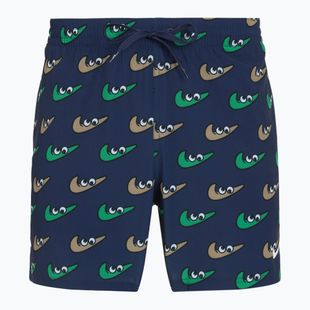 Herren Nike Multi Print 5" Volley Badeshorts midnight navy