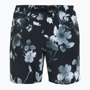 Herren Nike Fine Floral 7" Volley Badeshorts schwarz