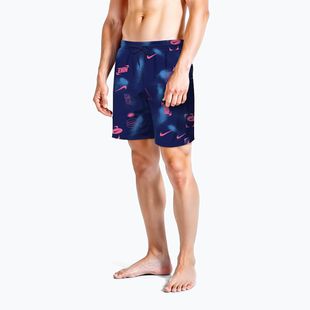Herren Badeshorts Nike Multi Print 7" Volley midnight navy