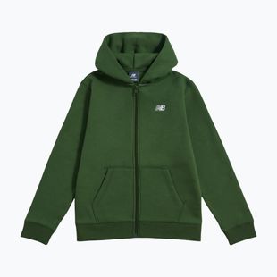 Kinder-Sweatshirt New Balance Brush Back Small Logo Full Zip Hoodie dark alpine green