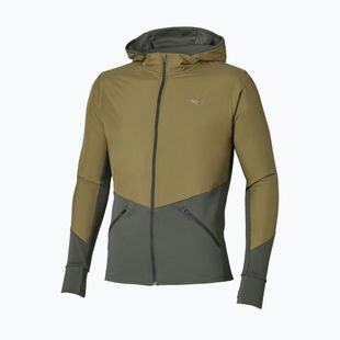 Laufjacke für Herren Mizuno Active Warmalite Hybrid Full Zip Hooded Long Sleeve Top forest night
