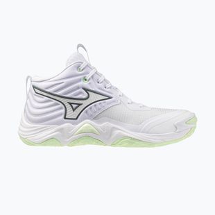Damen-Volleyballschuhe Mizuno Wave Momentum Elite Mid white/balsam green/ambrosia