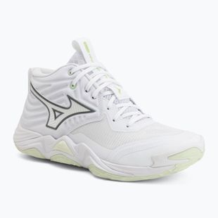 Damen-Volleyballschuhe Mizuno Wave Momentum Elite Mid white/balsam green/ambrosia