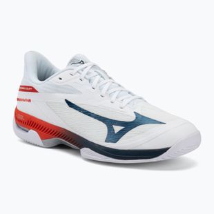 Herren-Tennisschuhe Mizuno Wave Exceed Court AC white/insignia blue/orange