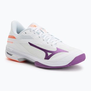Damen Tennisschuhe Mizuno Wave Exceed Court AC white/dahlia/lava orange