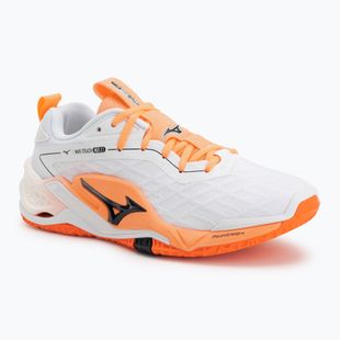 Handballschuhe Mizuno Wave Stealth Neo 2.1 white/black/flamingo coral