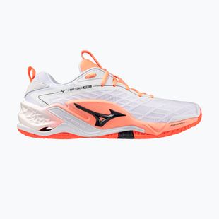 Handballschuhe Mizuno Wave Stealth Neo 2.1 white/black/flamingo coral