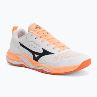 Handballschuhe Mizuno Wave Stealth Pro white/black/flamingo coral