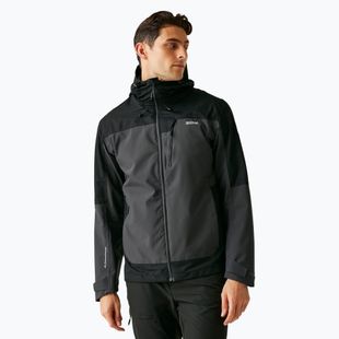 Herren REGATTA Highton Stretch IV Asche/Schwarz Regenjacke