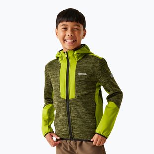 Kinder-Fleece-Kapuzenpullover REGATTA Dissolver X nephritgrün/grenoblegrün/schwarz