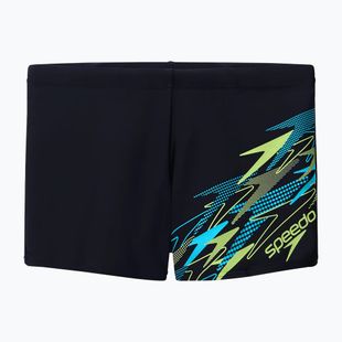 Herren-Badeboxershorts Speedo Medley Logo Aquashort anthracite/hyper teal