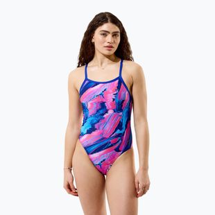Damen-Einteiler Badeanzug Speedo FL Printed Turnback brushy glitch/hope