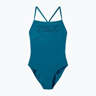 Damen-Einteiler Badeanzug Speedo Endurance+ Logo Thin Strap teal abyss