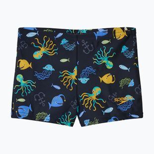 Herren-Badeboxershorts Speedo Print Aquashort anthracite