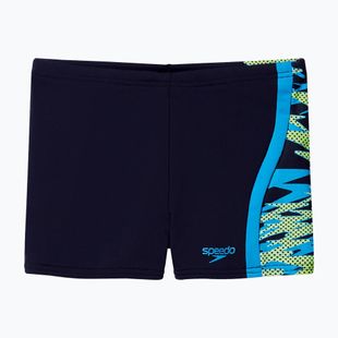 Jungen-Badeboxer Speedo Hyperboom Splice Aquashort anthracite/hyper teal