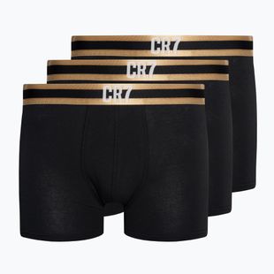 Herren CR7 Basic Trunk Boxershorts 3 Paar schwarz/gold