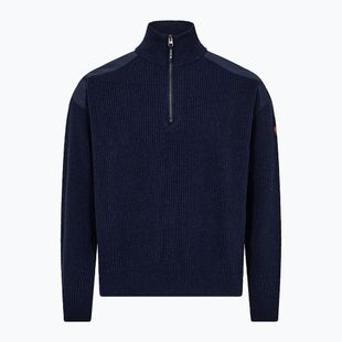 Herrenpullover Dovre Ribbed Knit Half Zip navy